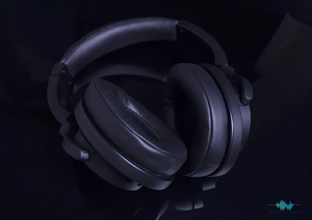 Treblab Z2 headphones laying on table